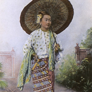 Myanmar - Yangon - A woman in traditional attire