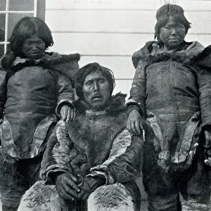 Native American Chief and two wives