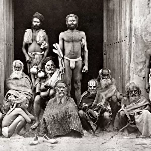 Native group The Chowk, Faizabad India circa 1870s. Date: circa 1870s