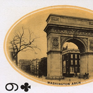 New York City - Playing card - Washington Arch - 9 of Clubs