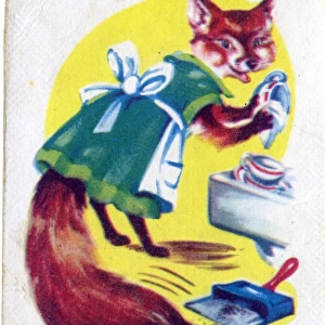 Old Maid card game - Mrs Fox Washes Up