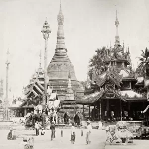 Pagodas, temples, Ragoon, Yangon, Burma, Myanmar c. 1890