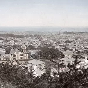 Panoramic view of Kobe, Japan, c. 1890 Vintage late 19th century photograph