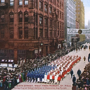 Parade in Sixth Street, St Paul, Minnesota, USA