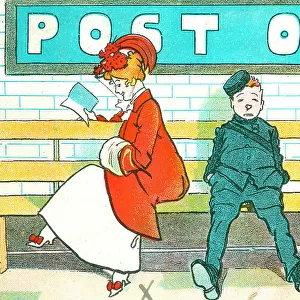 Passengers sitting on Post Office Tube Station platform
