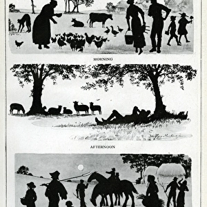 Peace in wartime, rural silhouettes, WW1