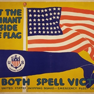 Put the pennant beside the flag - Both spell victory United