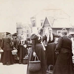 People at a market in Stavanger, Norway