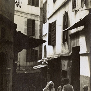 People in a narrow street, Algiers, Algeria