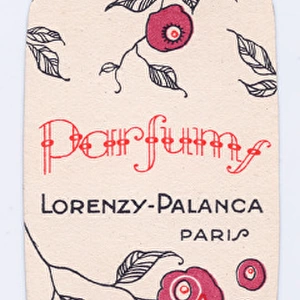 Perfume label, Lorenzy-Palanca, Paris