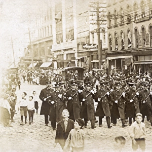 Police officers on parade, Albany, USA