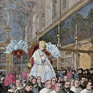 Pope Leo XIII giving a blessing Urbi et Orbi, after the Pont