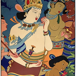 Poster advertising the Ajanta Frescoes, India