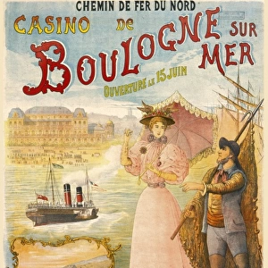 Poster advertising Boulogne sur Mer, France