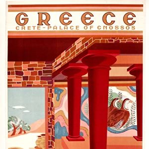 Poster advertising Greece and the Palace of Knossos