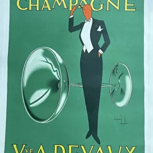 Poster, Champagne, Vve A Devaux