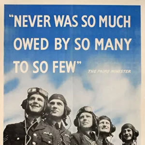 Poster, Churchills praise for RAF Pilots