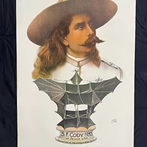 Poster, Samuel Cody, bust image with War Kite