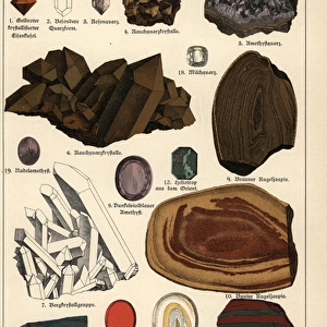 Precious stones and crystals including quartz, amethyst, etc
