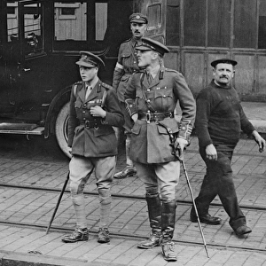 Prince of Wales in quayside scene, France, WW1