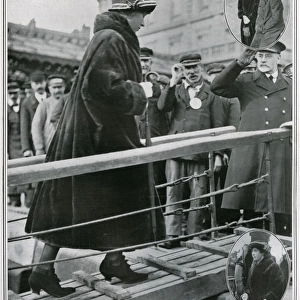 Princess Mary disembarking at Calais, 1922