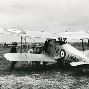 The prototype Gloster Grebe, J6969, with its racing numb?