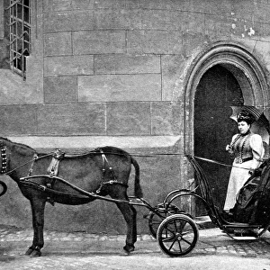 Queen Victoria driving donkey-carriage