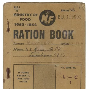 RATION BOOK 1953 - 1954