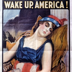 Recruitment poster, Wake Up America!, WW1