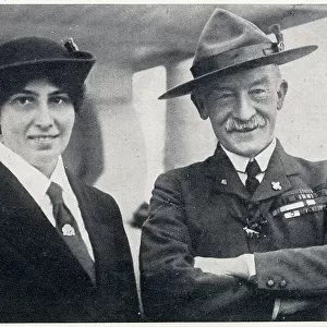 Robert Baden-Powell (1857 - 1941), British Army officer, writer, founder and first Chief Scout of the world-wide Scout Movement. With his wife Olave Baden-Powell 1889 - 1977), first Chief Guide for Britain. Date: 1930