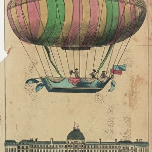 Robert Brothers in balloon over the Tuileries, Paris