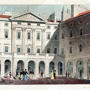 The Royal Exchange (and entrance to the Coffee House), High Street, Edinburgh, Scotland. Date: 1829