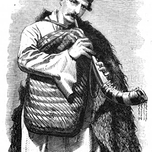 Russian street musician, 1868