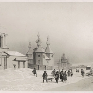Russian Village Scene