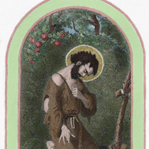 Saint Marian. Engraving. Colored