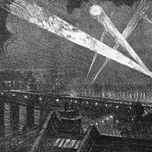 Searchlights in London 1914, by Joseph Pennell
