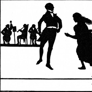 Silhouette of a 19th century dance