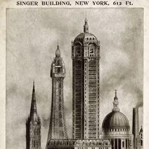 Singer Building, New York, USA - compared to other Buildings