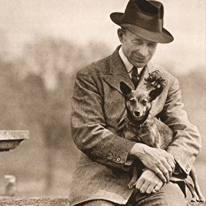Sir Hugh Garrard Tyrwhitt-Drake with his dog