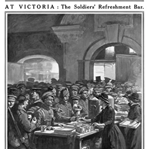 Soldiers Refreshment Bar, Victoria Station, London, WW1