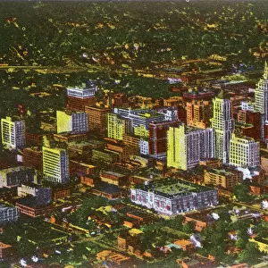 State of Oklahoma, USA - Aerial View of Tulsa at night