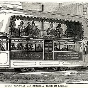 Steam tramway in Vauxhall, South London 1874