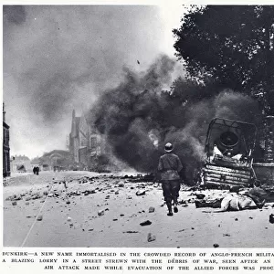 Street scene during the evacuation of Dunkirk, WW2