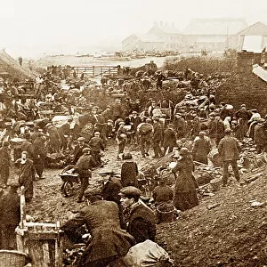 Striking miners at a coal mine