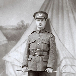 Studio photo, young man in military uniform, WW1