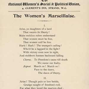 Suffragette Song Anthem Womens Marsellaise
