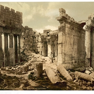 Temple of Jupiter, the facade, Baalbek, Holy Land, (i. e. Ba