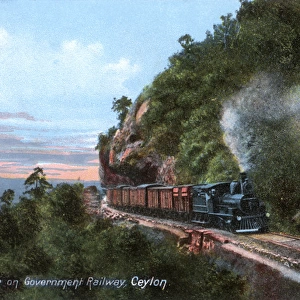 Train on Government Railway, Ceylon (Sri Lanka)