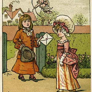 Valentines card to his true love, by Kate Greenaway