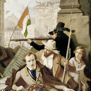 VERAZZI, Baldassare (1819-1886). Fight at Palazzo